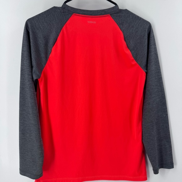 Adidas Kids Long Sleeve Red and Gray Tee - Picture 3 of 7